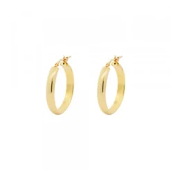 Pendientes Aros Plata Dorada 16mm