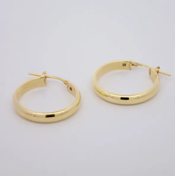 Pendientes Aros Plata Dorada 24mm