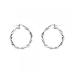 Pendientes Aro Trenzado Plata 25mm
