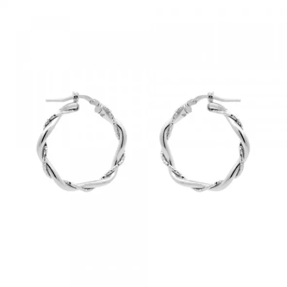 Pendientes Aro Trenzado Plata 25mm