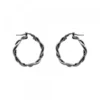 Pendientes Aro Trenzado Plata Negra 25mm