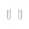 Pendientes Aro U Plata y Circonitas 18mm