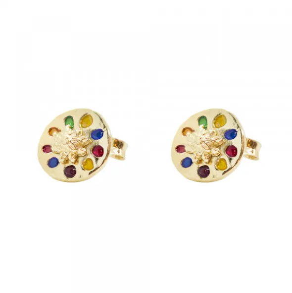 Pendientes Arrue Plata Dorada 11mm