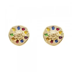 Pendientes Arrue Plata Dorada 11mm