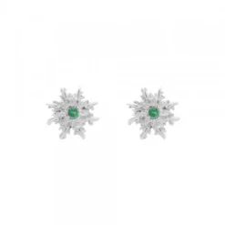 Pendientes Basic Colors Plata y Circonita Verde