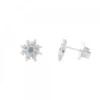 Pendientes Basic Colors Plata y Circonita Azul