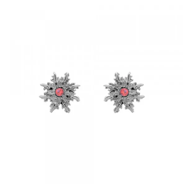 Pendientes Basic Colors Rutenio y Circonita Roja