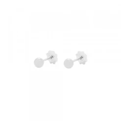 Pendientes Bebé Bola Oro Blanco 3mm
