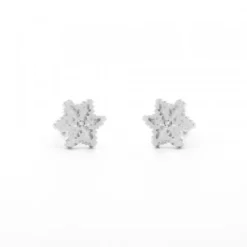 Pendientes Bebé Eguzkilore Oro Blanco y Diamante 5mm