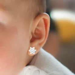 Pendientes bebé Eguzkilore Oro Blanco 6,5mm