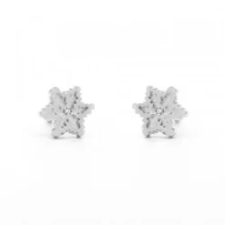 Pendientes Bebé Eguzkilore Oro Blanco y Diamante 6,5mm