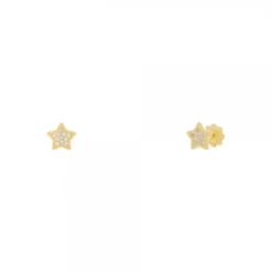 Pendientes Bebé Estrella Oro y Circonitas 6mm