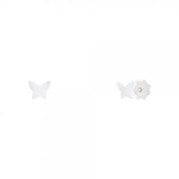 Pendientes Bebé Mariposa Oro Blanco 4mm