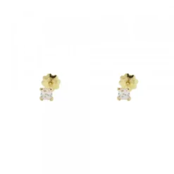 Pendientes Bebé Oro y Circonita Engarzada 3mm