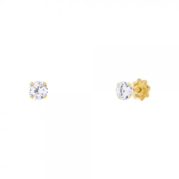 Pendientes Bebé Oro y Circonita 3,5mm