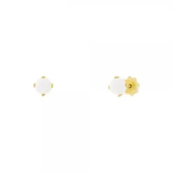 Pendientes Bebé Oro y Perla 3mm Engarzada