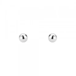 Pendientes Bola Oro Blanco 4mm