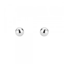 Pendientes Bola Oro Blanco 5mm