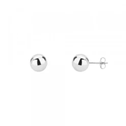 Pendientes Bola Oro Blanco 5mm