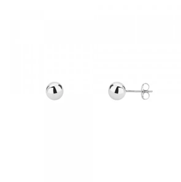 Pendientes Bola Oro Blanco 3mm