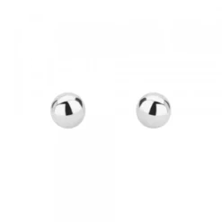 Pendientes Bola Oro Blanco 6mm