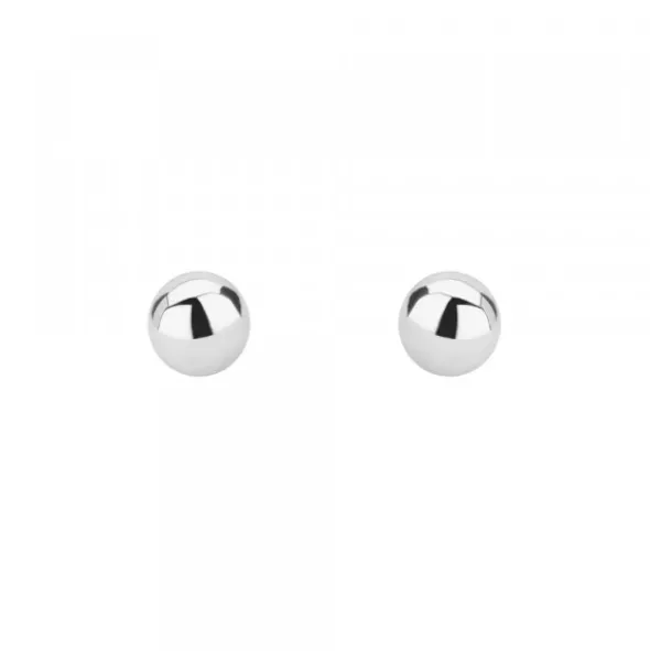 Pendientes Bola Oro Blanco 6mm
