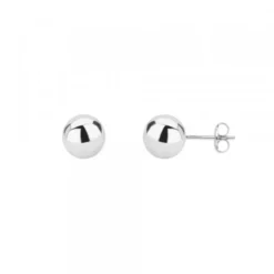 Pendientes Bola Oro Blanco 6mm