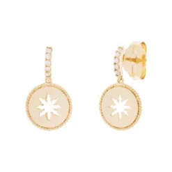 Pendientes B2 Plata Dorada y Circonitas