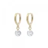 Pendientes Cripa Aro Plata Dorada y Circonita 13mm