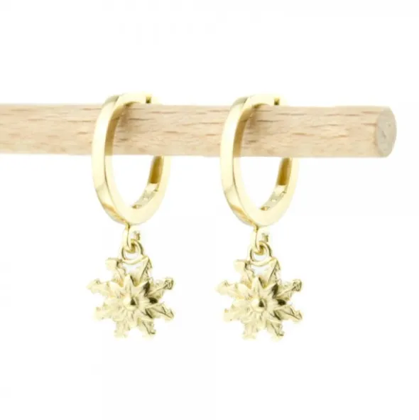 Pendientes Cripa Eguzkilore Plata Dorada 13mm