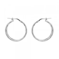 Pendientes Doble Aro Entorchado Plata 22mm