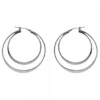 Pendientes Doble Aro Plata Negra 40mm