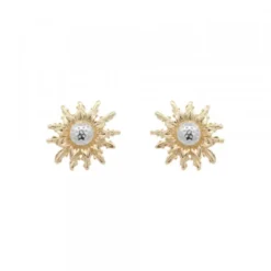 Pendientes Eguzkilore Oro Bicolor 14mm