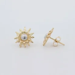 Pendientes Eguzkilore Oro Bicolor 14mm