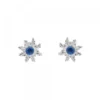 Pendientes Eguzkilore Oro Blanco y Zafiro