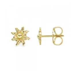 Pendientes Eguzkilore Plata Dorada 8mm