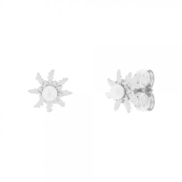 Pendientes Eguzkilore Plata y Perla 11mm
