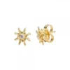 Pendientes Eguzkilore Plata Dorada y Circonita 11mm