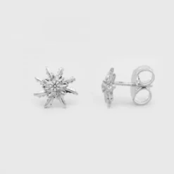 Pendientes Eguzkilore Plata y Circonita Blanca 11mm
