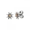 Pendientes Eguzkilore Plata Negra y Circonita Cognac 11mm