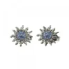 Pendientes Eguzkilore Plata Negra y Circonitas Azules 14mm