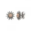 Pendientes Eguzkilore Plata Negra y Circonitas Cognac 14mm
