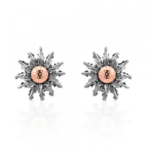 Pendientes Eguzkilore Rutenio y Rosa 14mm