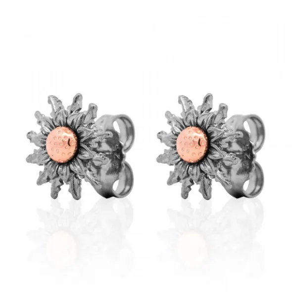Pendientes Eguzkilore Rutenio y Rosa 14mm