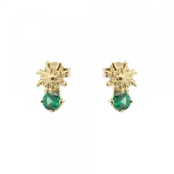 Pendientes Enea2 Oro y Esmeralda