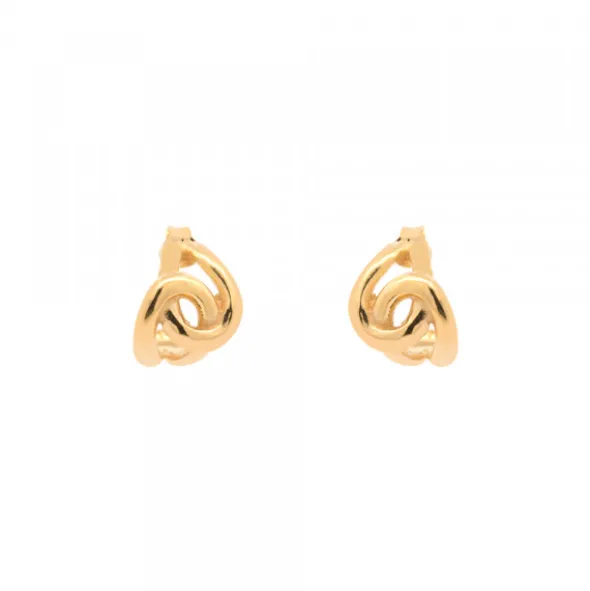 Pendientes Hariak Entrelazados Plata Dorada 12mm