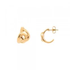 Pendientes Hariak Entrelazados Plata Dorada 12mm
