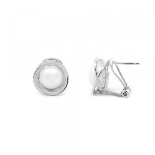 Pendientes Hariak Plata y Perla 13mm