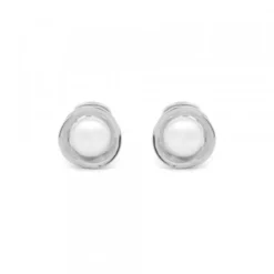 Pendientes Hariak Plata y Perla 13mm