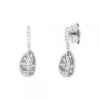 Pendientes Largos Almendra Plata y Circonitas Blancas